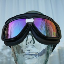 BANDIT googles black with multi colour mirrored lenses