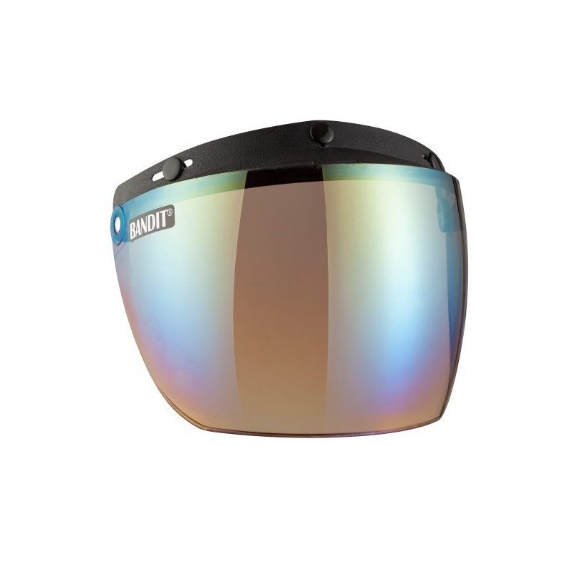 Flip up visor mirrored